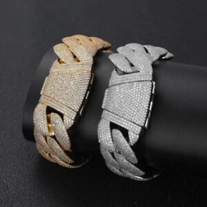 DUOMI Jewelry waterproof stainless steel cuban chain cz bracelet