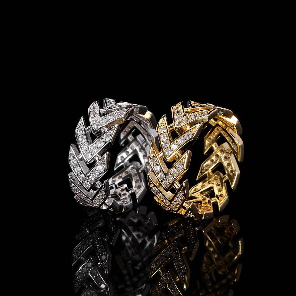 DUOMI Jewelry waterproof stainless steel cz hip hop ring