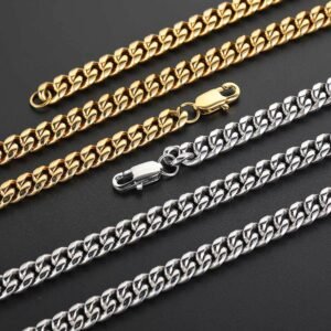 DUOMI Jewelry gold stainless steel cuban chain hip hop necklace
