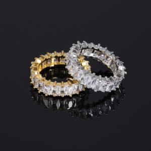 DUOMI Jewelry waterproof stainless steel cz hip hop ring