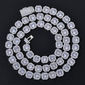 DUOMI Jewelry waterproof stainless steel cz hip hop necklace
