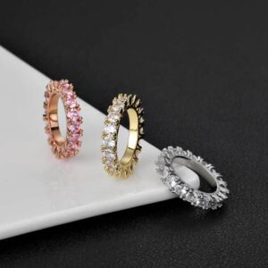 DUOMI Jewelry waterproof stainless steel cz hip hop ring