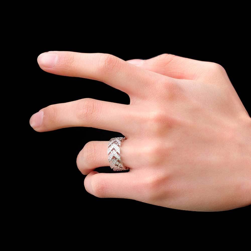 DUOMI Jewelry waterproof stainless steel cz hip hop ring