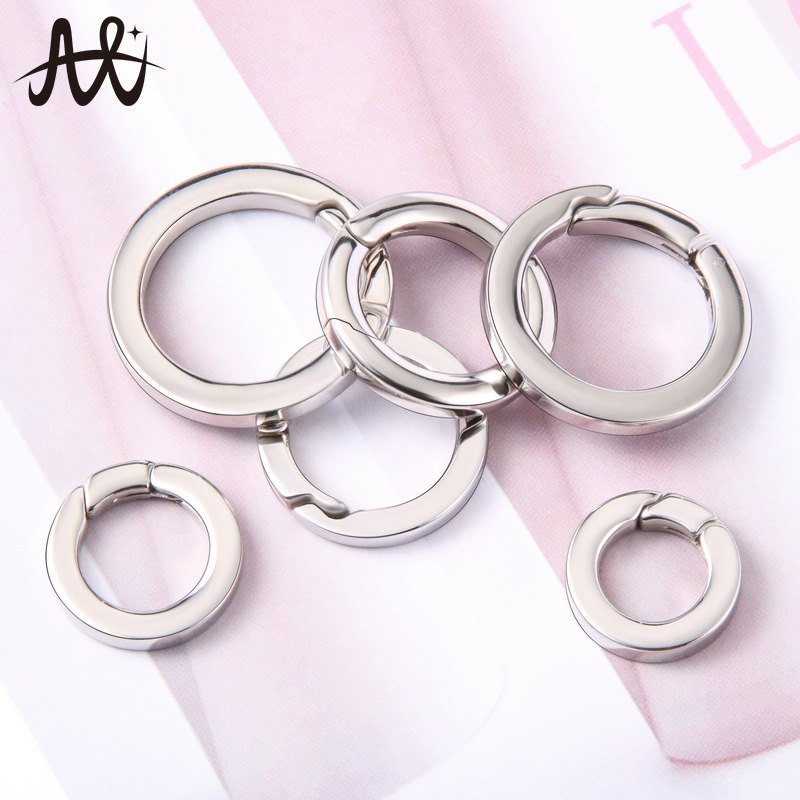 Stainless Steel Flat Wire Round Spring Clasp - image 2