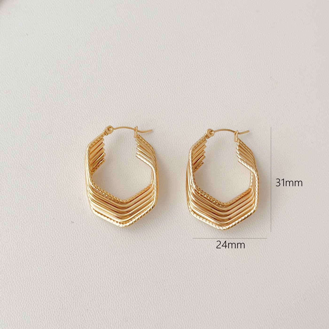 Gold Layered Hoop Earrings - image 1