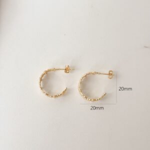 Gold Square Hoop Earrings - image 1
