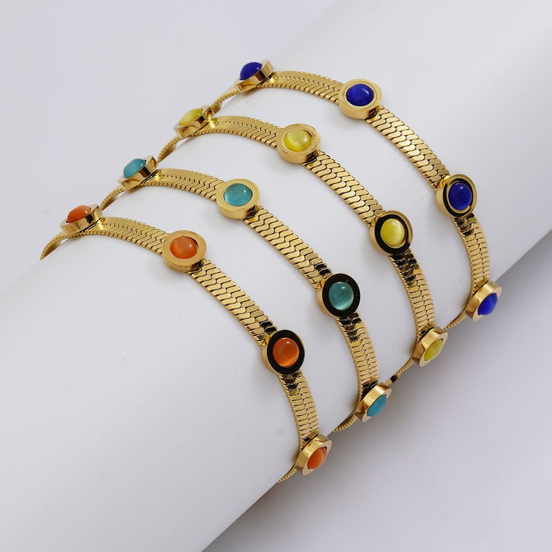 DUOMI Jewelry waterproof stainless steel cz bracelet
