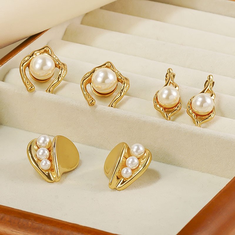 DUOMI Jewelry waterproof stainless steel pearl earrings