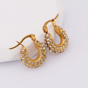 DUOMI Jewelry waterproof stainless steel cz earrings