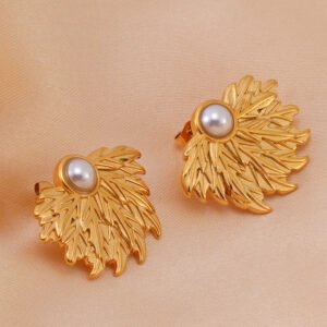DUOMI Jewelry waterproof stainless steel pearl earrings