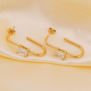 DUOMI Jewelry waterproof stainless steel cz earrings