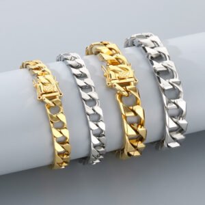 DUOMI Jewelry waterproof stainless steel cuban chain bracelet