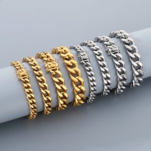DUOMI Jewelry waterproof stainless steel cuban chain bracelet