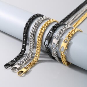 DUOMI Jewelry waterproof stainless steel cuban chain hip hop bracelet