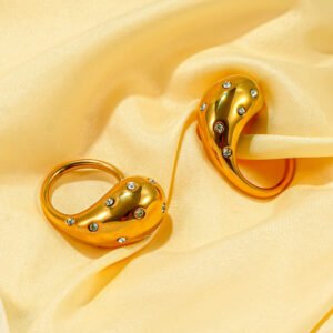 DUOMI Jewelry waterproof stainless steel cz ring