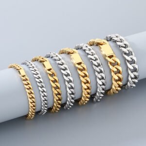 DUOMI Jewelry waterproof stainless steel cuban chain bracelet