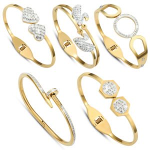 DUOMI Jewelry waterproof stainless steel cz bracelet