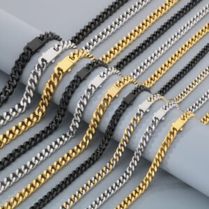 DUOMI Jewelry waterproof stainless steel cuban chain hip hop bracelet