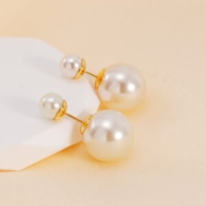 DUOMI Jewelry waterproof stainless steel pearl earrings