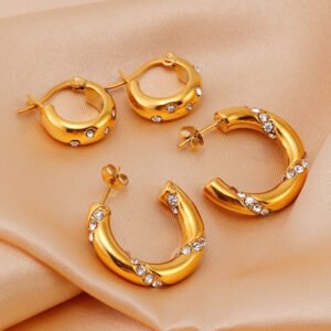 DUOMI Jewelry waterproof stainless steel cz earrings