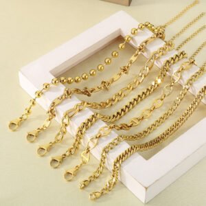 DUOMI Jewelry gold stainless steel cuban chain bracelet