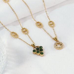 DUOMI Jewelry waterproof stainless steel cz necklace