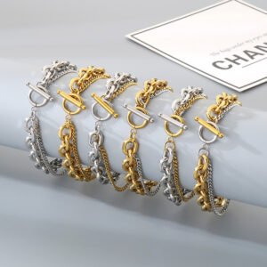 DUOMI Jewelry waterproof stainless steel hip hop bracelet