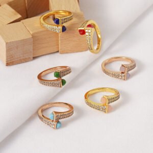 DUOMI Jewelry waterproof stainless steel cz ring