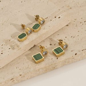 DUOMI Jewelry waterproof stainless steel cz earrings
