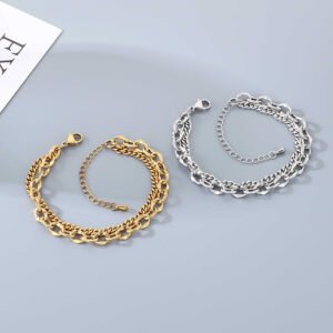 DUOMI Jewelry waterproof stainless steel cuban chain bracelet