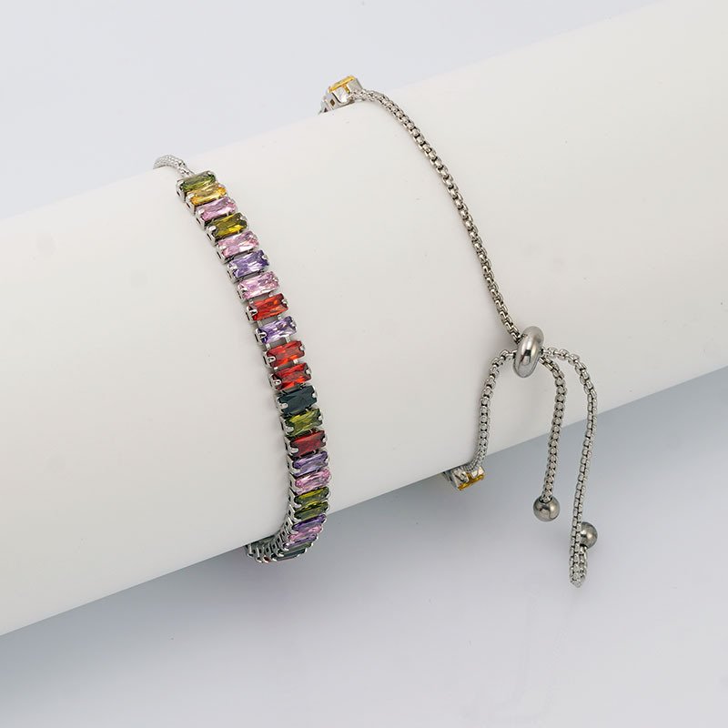 DUOMI Jewelry waterproof stainless steel cz bracelet