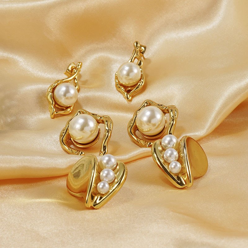 DUOMI Jewelry waterproof stainless steel pearl earrings