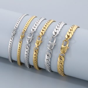 DUOMI Jewelry waterproof stainless steel figaro chain bracelet
