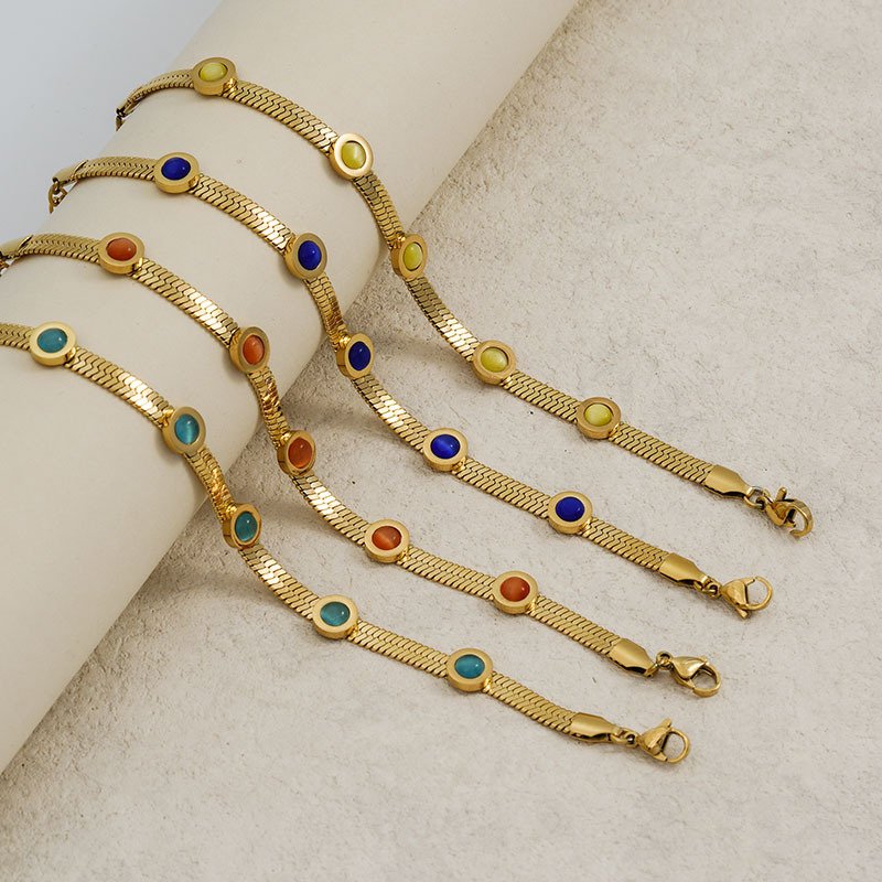 DUOMI Jewelry waterproof stainless steel cz bracelet