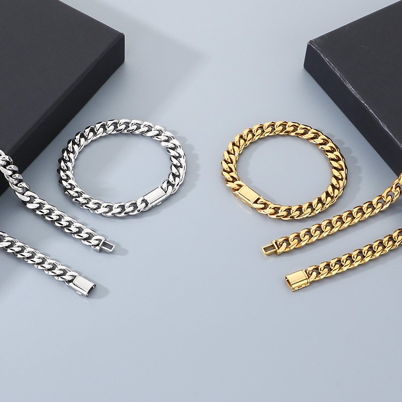 DUOMI Jewelry waterproof stainless steel cuban chain bracelet