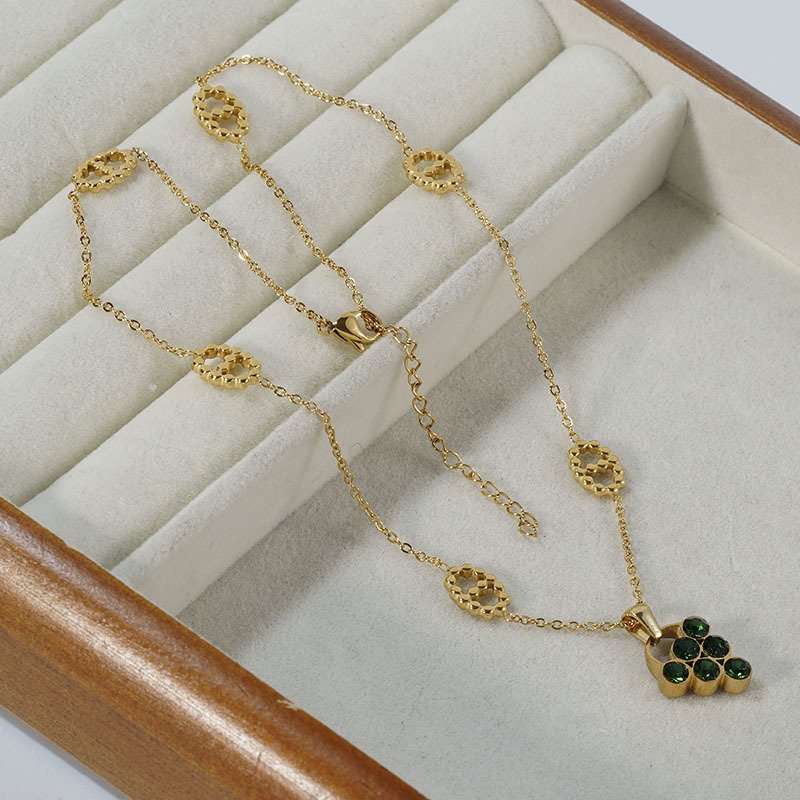 DUOMI Jewelry waterproof stainless steel cz necklace