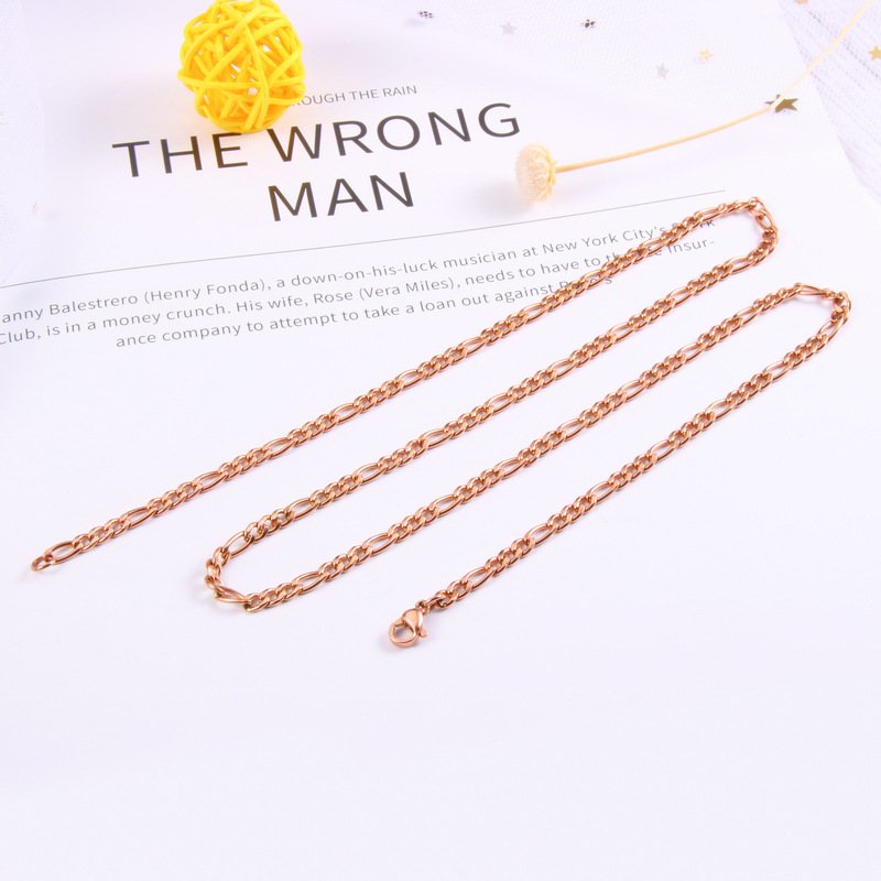 DUOMI Jewelry waterproof stainless steel figaro chain necklace