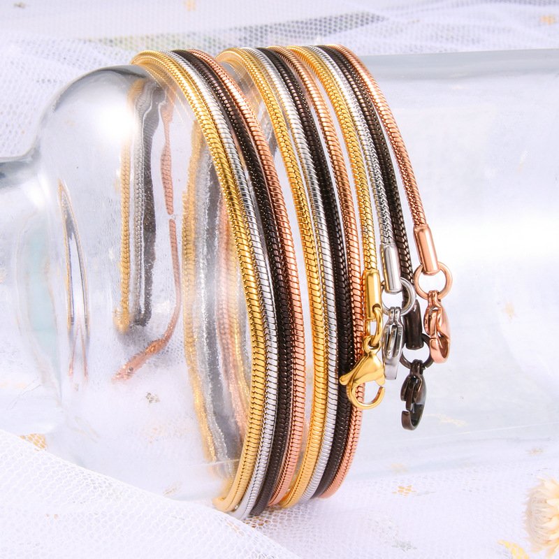 DUOMI Jewelry waterproof stainless steel snake chain necklace