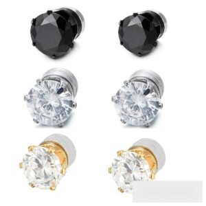 Wholesale Stainless Steel CZ Earrings - DME0003