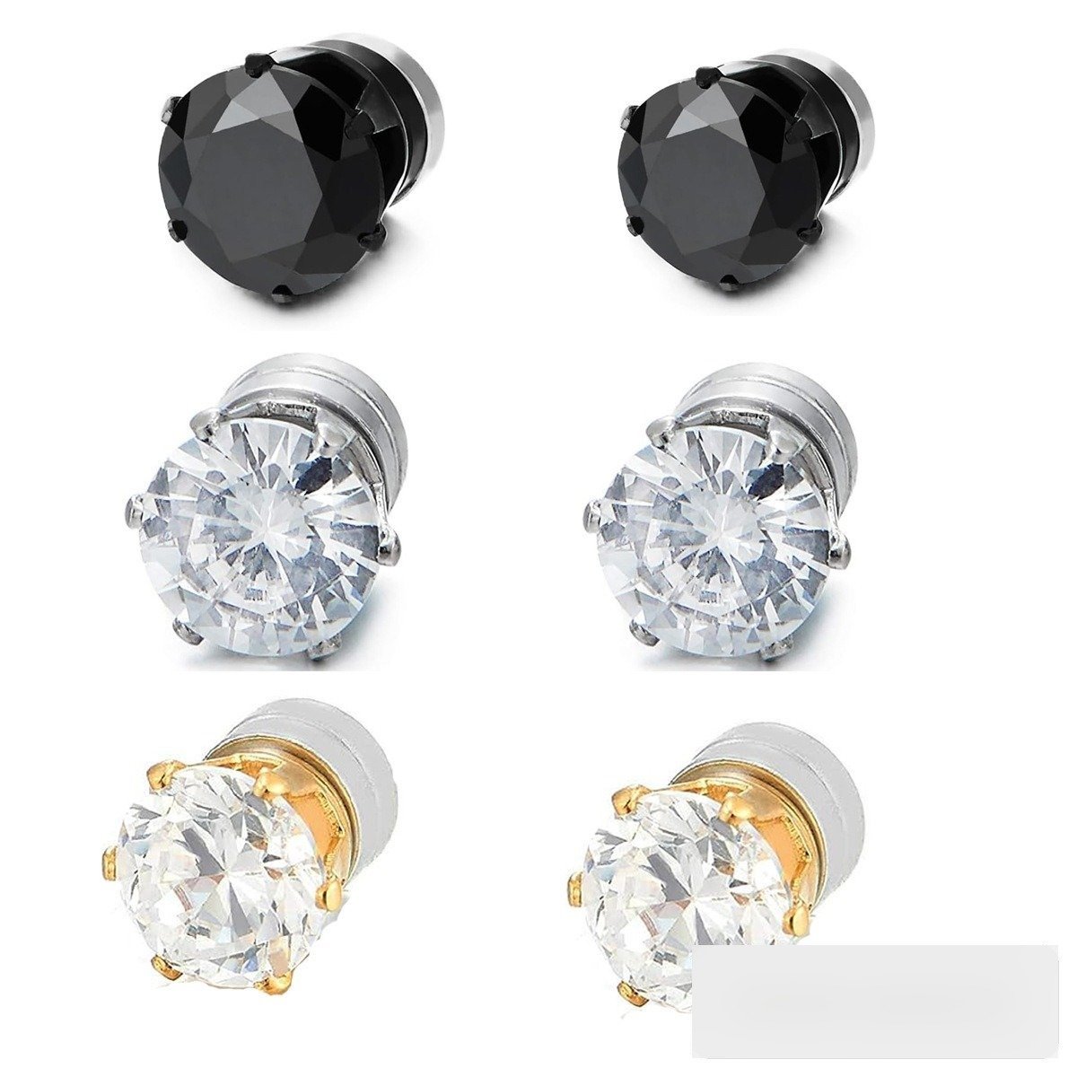 Wholesale Stainless Steel CZ Earrings - DME0003