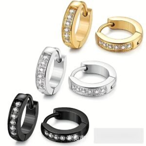 Wholesale Stainless Steel CZ Earrings - DME0006