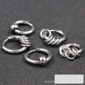 Wholesale Stainless Steel Hip Hop Earrings - DME0137
