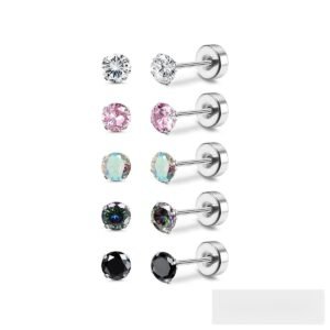 Wholesale Stainless Steel CZ Earrings - DME0142
