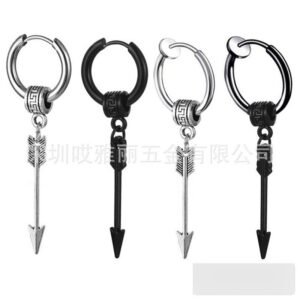 Wholesale Stainless Steel Hip Hop Earrings - DME0200