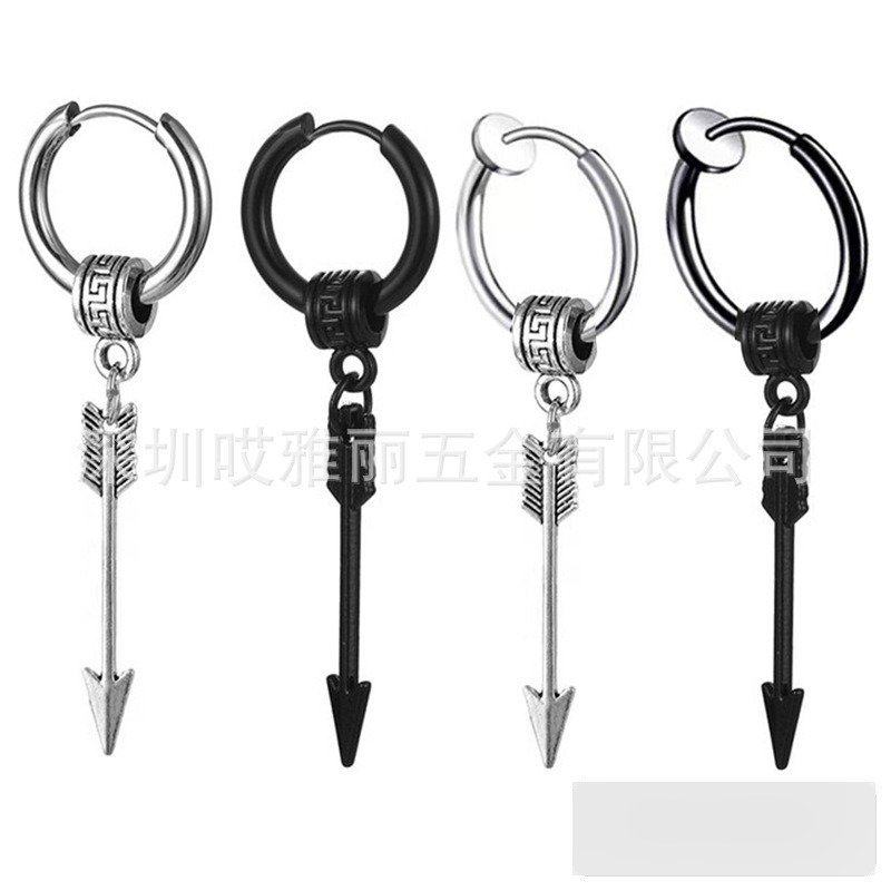 Wholesale Stainless Steel Hip Hop Earrings - DME0200