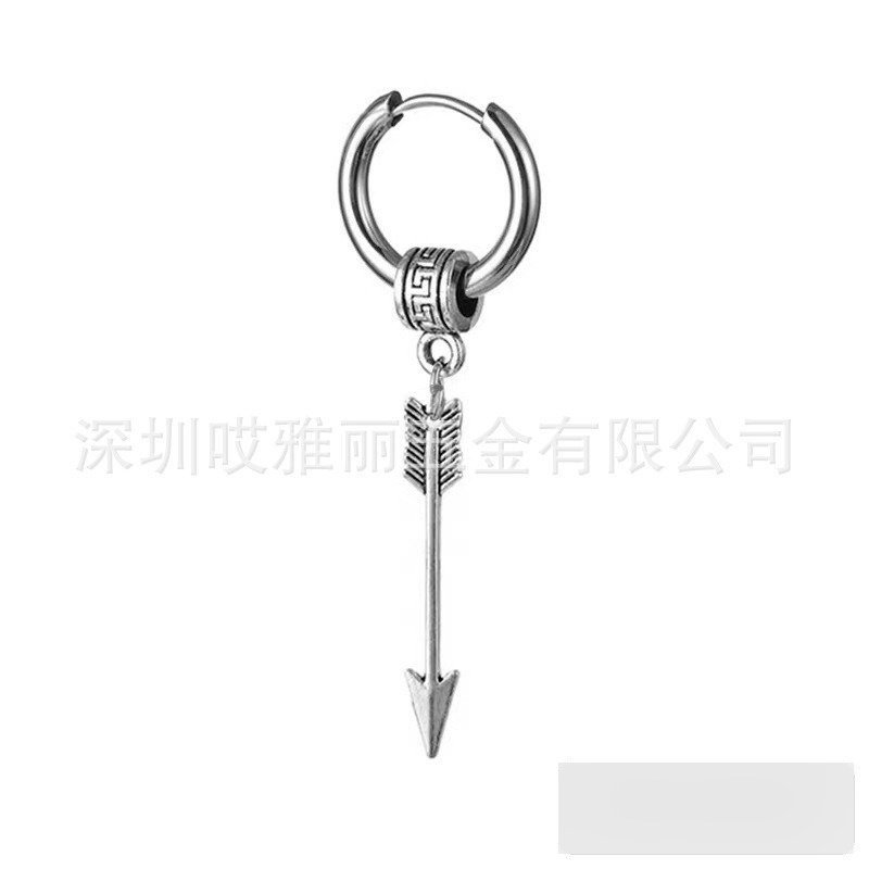 Wholesale Stainless Steel Hip Hop Earrings - DME0200