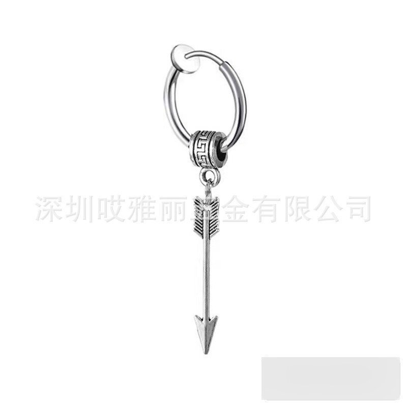 Wholesale Stainless Steel Hip Hop Earrings - DME0200