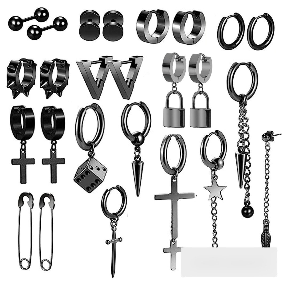 Wholesale Stainless Steel Hip Hop Earrings - DME0025