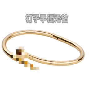 60mm Gold Stainless Steel CZ Nail Bangle Wholesale