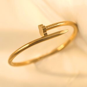 60mm Gold Stainless Steel Nail Bangle Wholesale